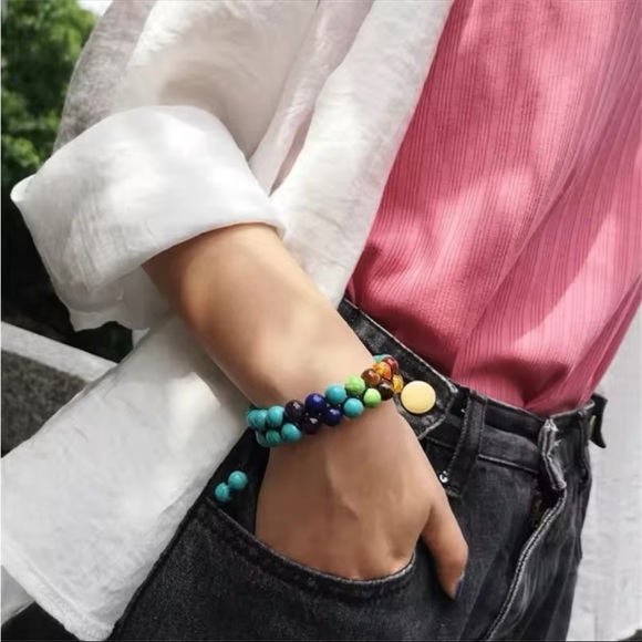 Natural Stones - Double Layer 7 Chakra Bracelets for Women, Men - Picture 1 of 6